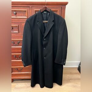 Jos. A Bank Classic Black 100% Cashmere Men's Overcoat